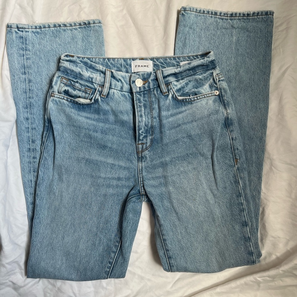 Frame Distressed Le Super High Mini Boot Jeans Si… - image 1